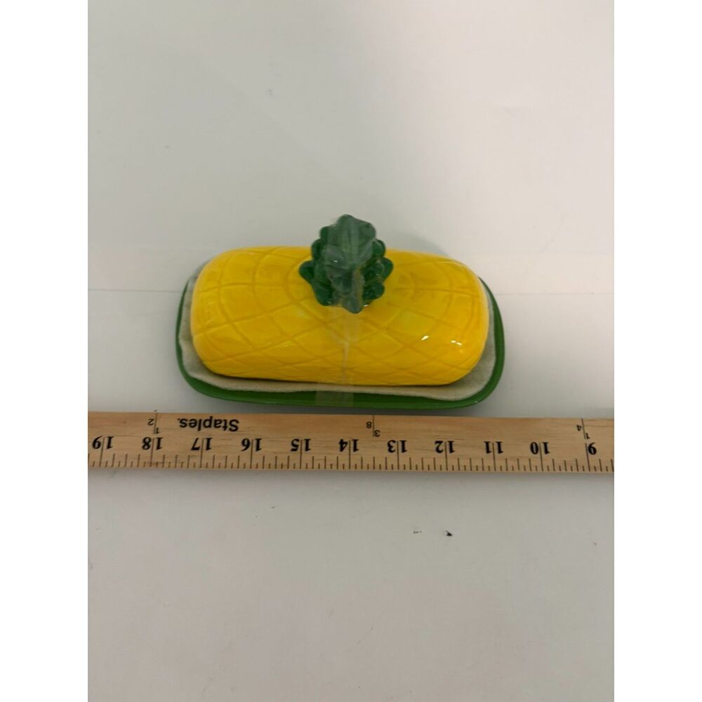 ceramic pineapple butter dish NEW